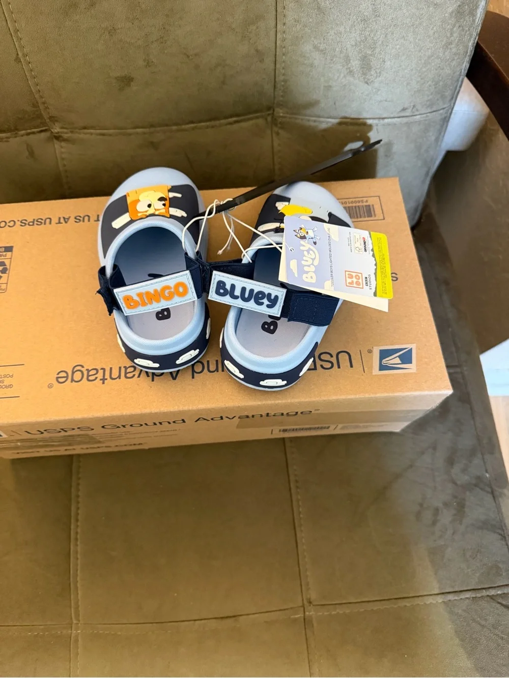 Bluey Blue Kids Slip-On Shoes with Cartoon Characters